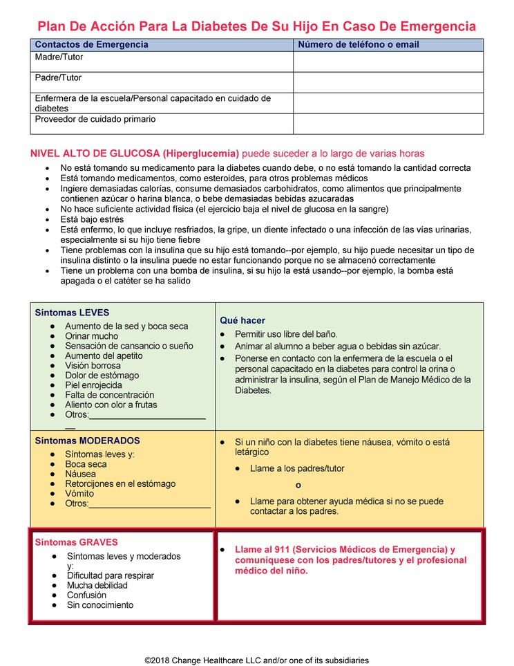 Diabetes: Action Plan for My Child: Illustration, page 1