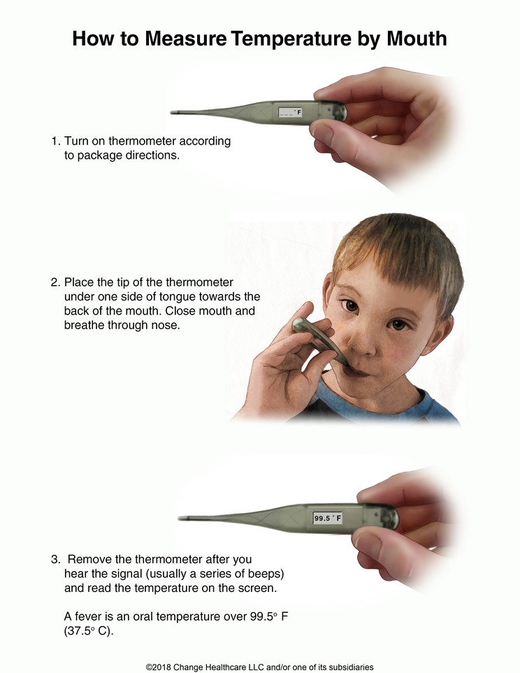 Temperature, How to Measure by Mouth: Illustration