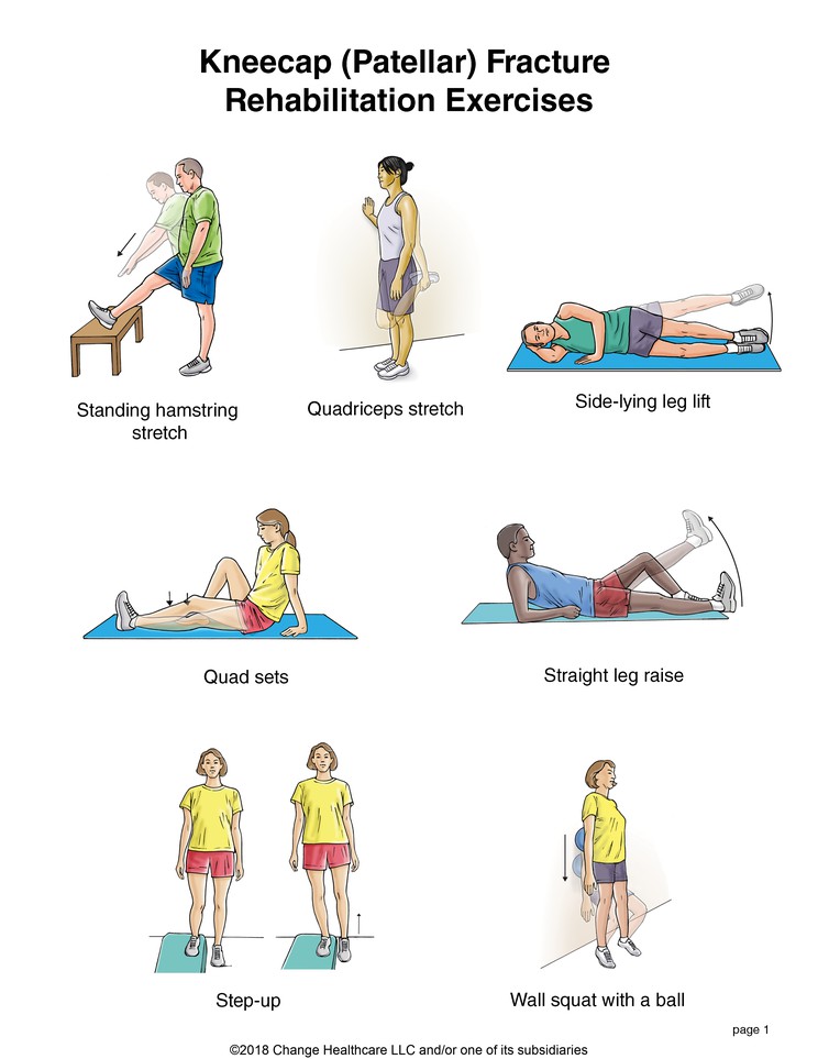 Kneecap (Patellar) Fracture Exercises: Illustration, page 1